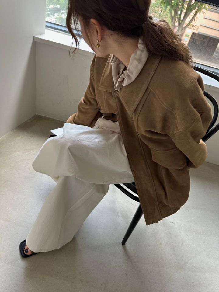 MARE東大門㊣直郵女裝新款時尚職業休閑真品推薦夾克絨面革MARE夾克