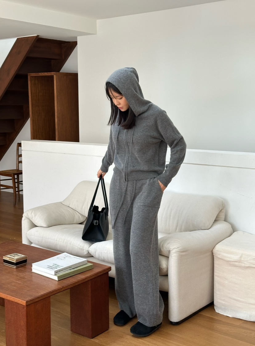 LE VASE東大門㊣代購女士新款推薦時尚真品針織衫拉鏈連帽LE VASE針織衫