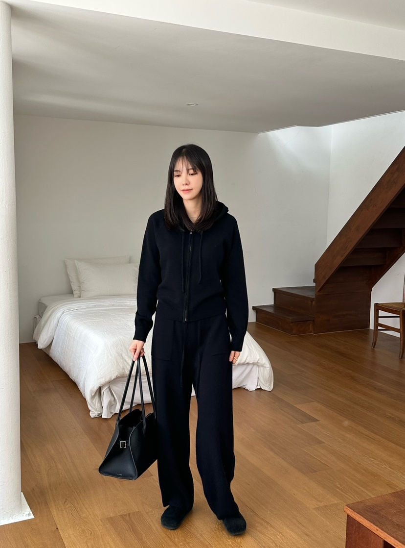 LE VASE東大門㊣代購女士新款推薦時尚真品針織衫拉鏈連帽LE VASE針織衫
