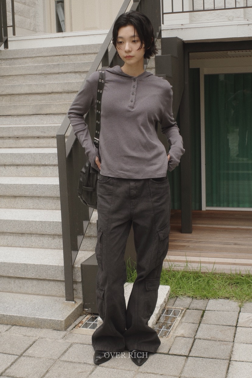 OVER RICH韓國代購㊣女裝新品人氣熱賣25秋冬長袖T恤連帽衫OVER RICH長袖T恤