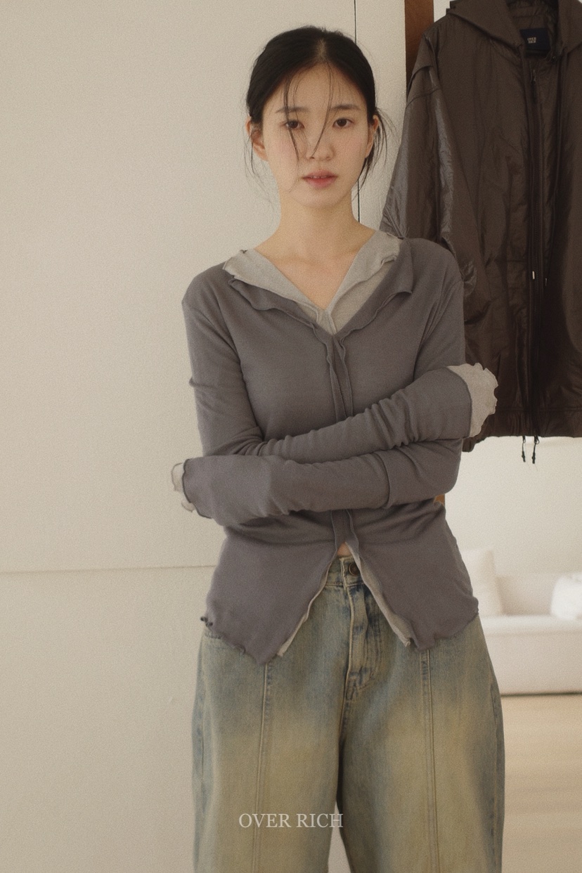 OVER RICH東大門㊣實拍女裝新品推薦職業真品熱賣時尚長袖T恤OVER RICH長袖T恤