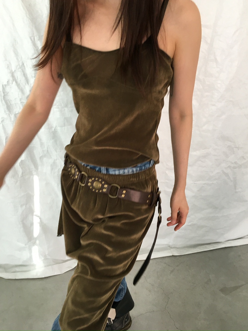 AWESOMESAUCE東大門㊣代購女士新款人氣套裝不含內搭天鵝絨套裝AWESOME SAUCE套裝