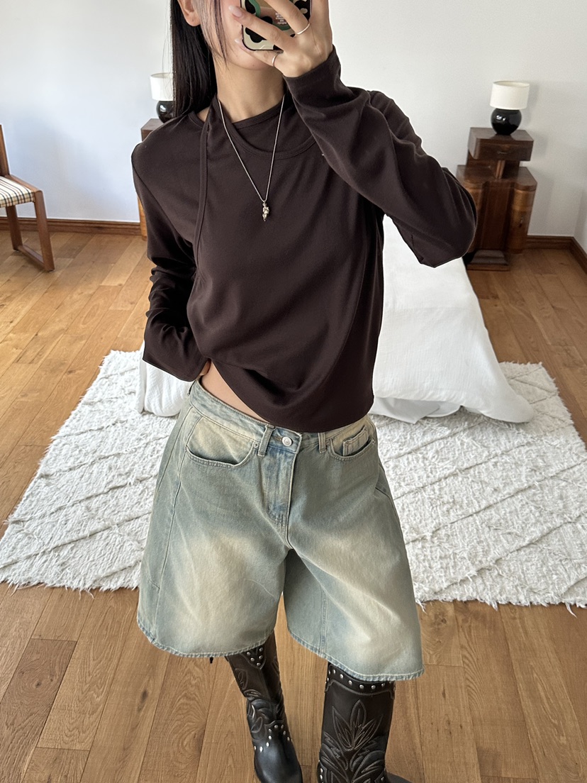 I MFACT東大門㊣代購女裝新品職業時尚人氣熱賣休閑長袖T恤I MFACT長袖T恤