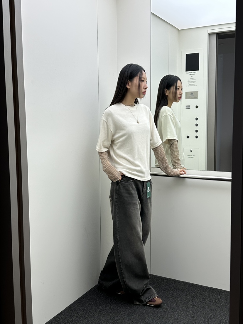 I MFACT韓國代購㊣女士新品時尚25秋冬熱賣人氣休閑職業T恤I MFACTT恤