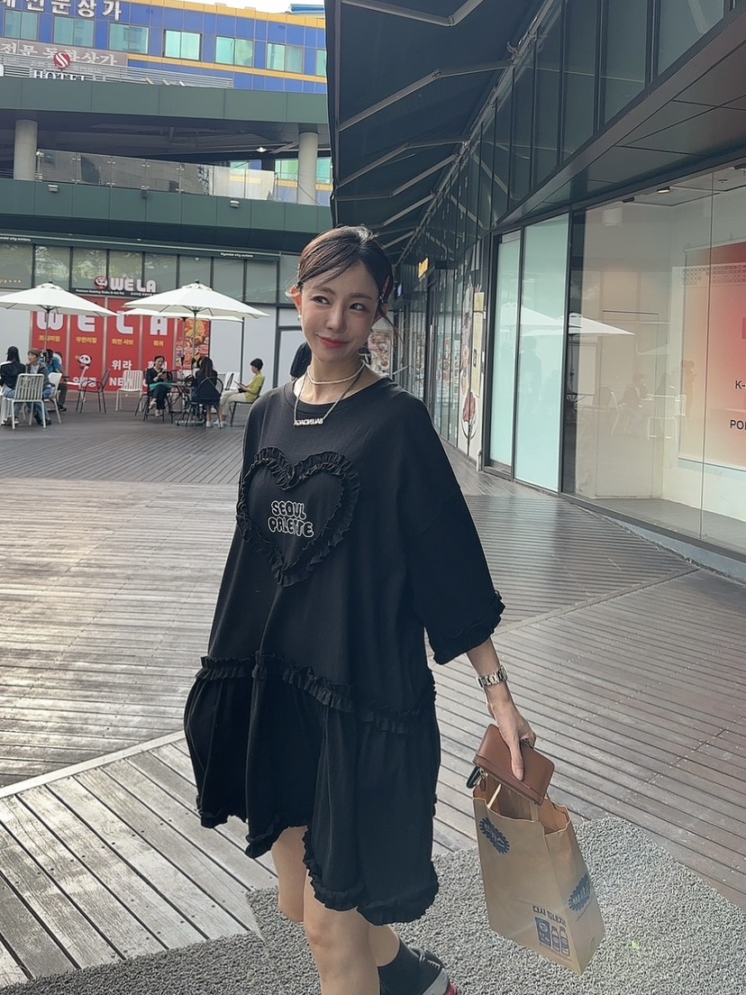 PALETTE-Q東大門㊣代購女裝新品休閑熱賣真品連衣裙荷葉邊PALETTE連衣裙