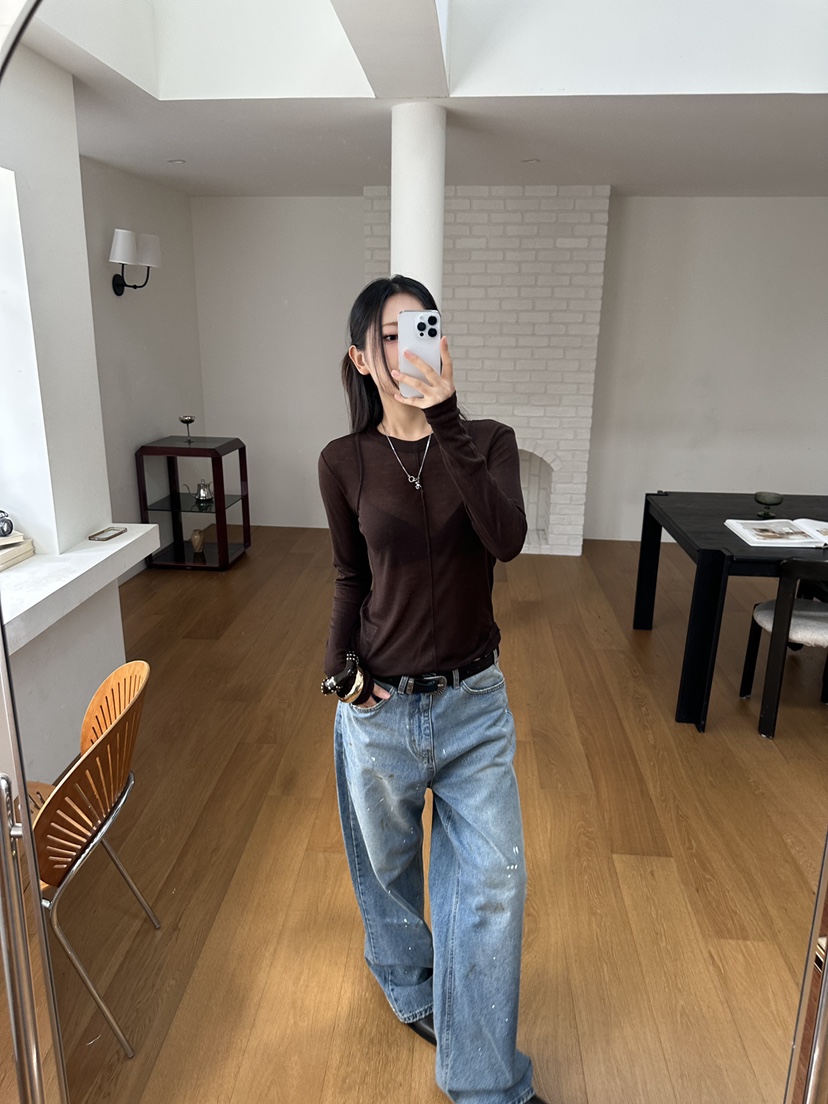 I MFACT東大門㊣實拍女裝新款真品職業熱賣時尚25秋冬長袖T恤I MFACT長袖T恤