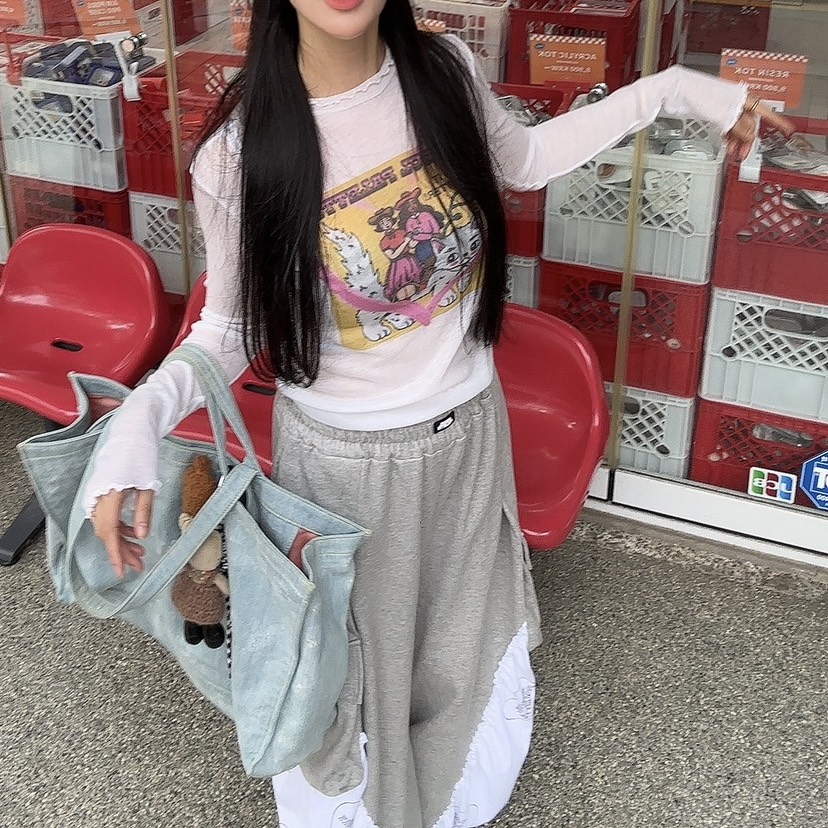 PALETTE-Q韓國代購㊣女裝新品熱賣人氣推薦職業長袖T恤網眼PALETTE長袖T恤