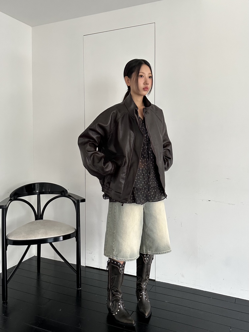 I MFACT東大門㊣實拍女裝新款真品人氣休閑推薦熱賣夾克皮革I MFACT夾克圖色2