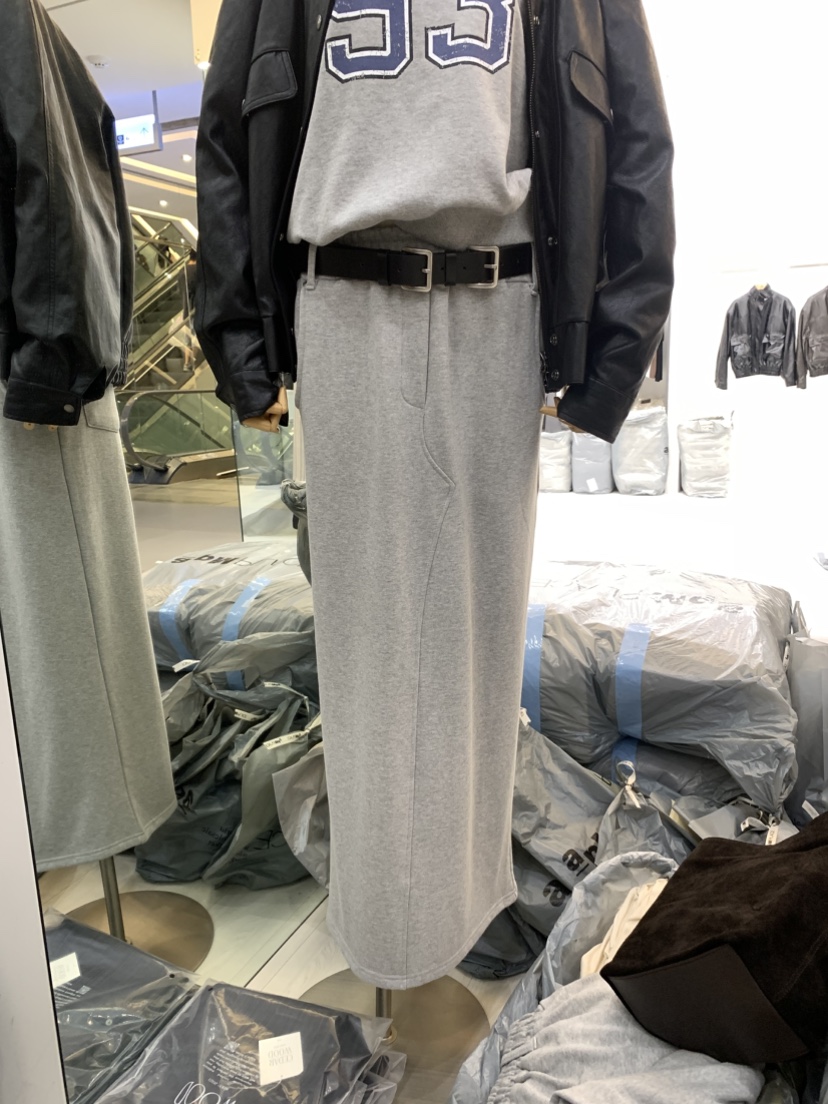 CEDARWOOD韓國直郵㊣女裝新款休閑真品推薦長裙不含腰帶毛圈布CEDARWOOD長裙圖色1