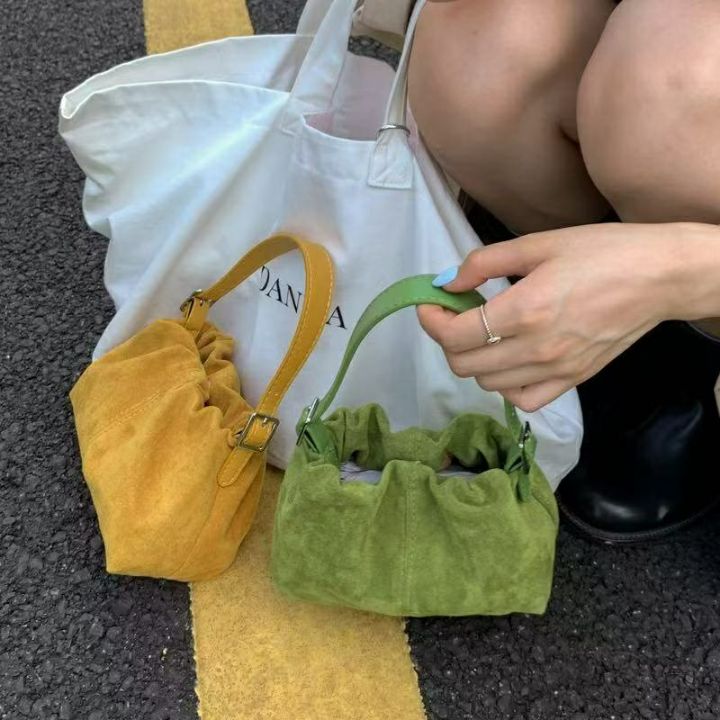 TROUVAILLE韓國直郵㊣女裝新品人氣真品休閑單肩斜跨包麂皮TROUVAILLE單肩/斜跨包