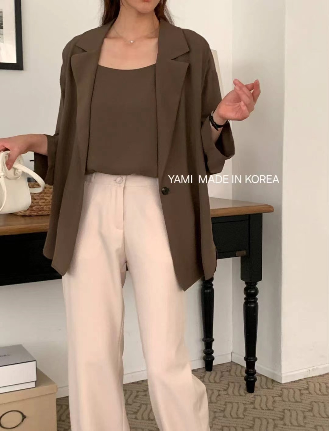 YAMI-야미-T韓國直郵㊣女士新款真品熱賣人氣25秋冬時尚夾克YAMI夾克