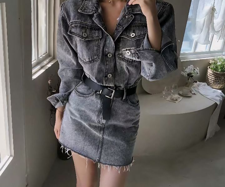 FEMME韓國代購㊣女裝新款推薦職業25秋冬人氣連衣裙不含腰帶FEMME連衣裙