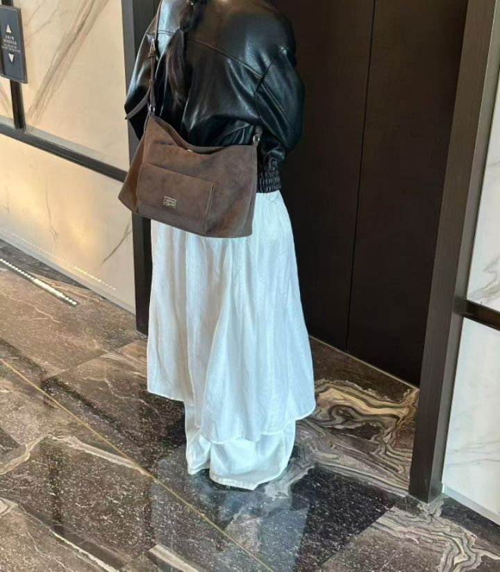 TROUVAILLE東大門㊣直郵女裝新款熱賣25秋冬單肩斜跨包絨面革TROUVAILLE單肩/斜跨包