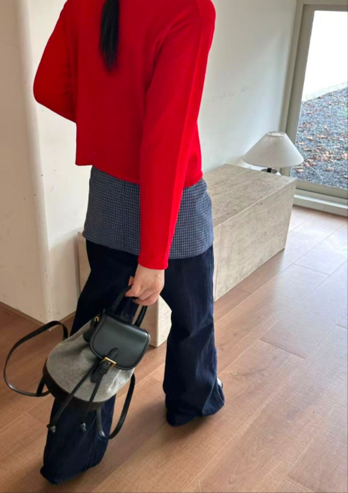 TROUVAILLE東大門㊣直郵女裝新款職業熱賣真品雙肩背包細羊毛TROUVAILLE雙肩背包
