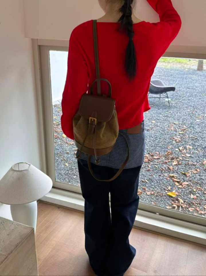 TROUVAILLE東大門㊣直郵女裝新款職業熱賣真品雙肩背包細羊毛TROUVAILLE雙肩背包