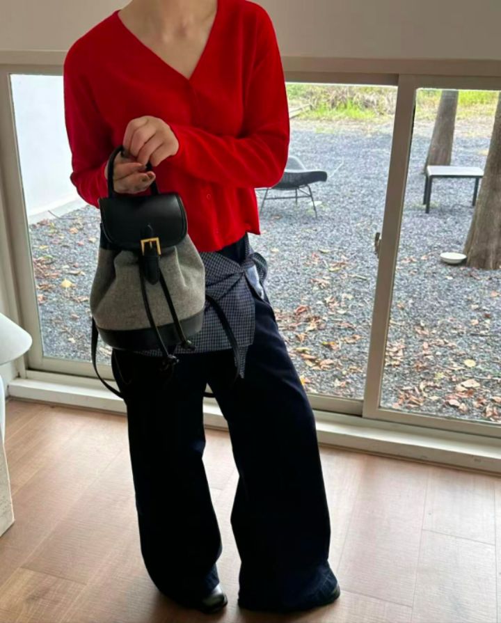 TROUVAILLE東大門㊣直郵女裝新款職業熱賣真品雙肩背包細羊毛TROUVAILLE雙肩背包