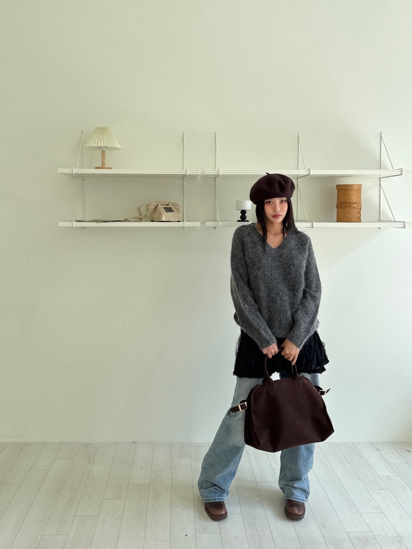 ZITTEN韓國直郵㊣女裝新品熱賣真品25秋冬職業針織衫馬海毛ZITTEN針織衫