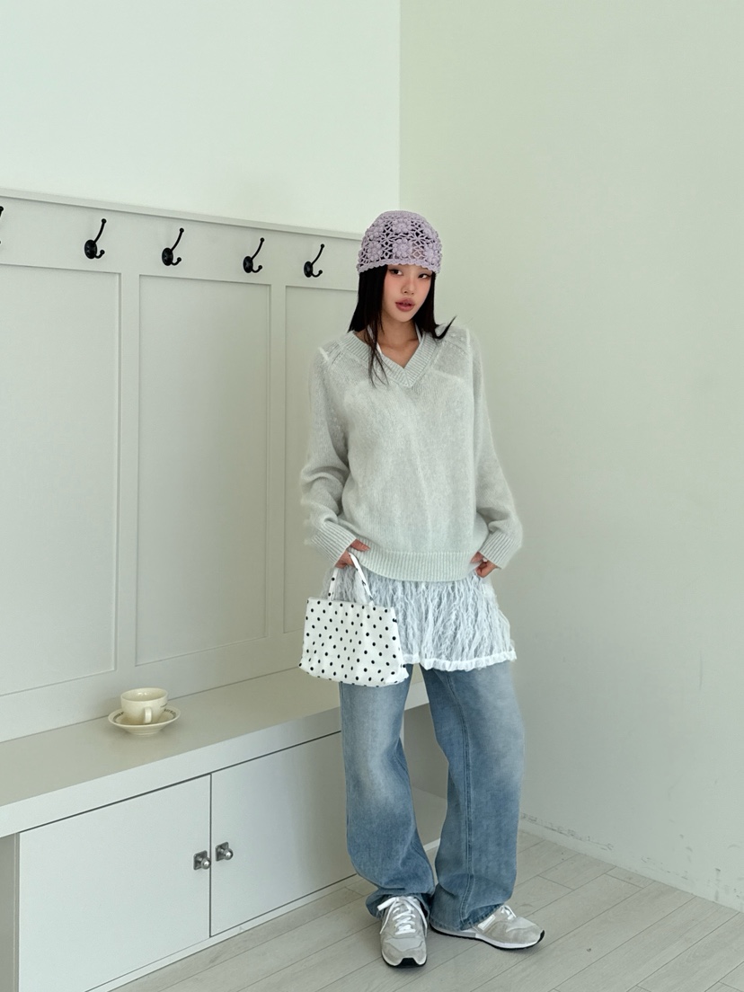 ZITTEN韓國直郵㊣女裝新品熱賣真品25秋冬職業針織衫馬海毛ZITTEN針織衫