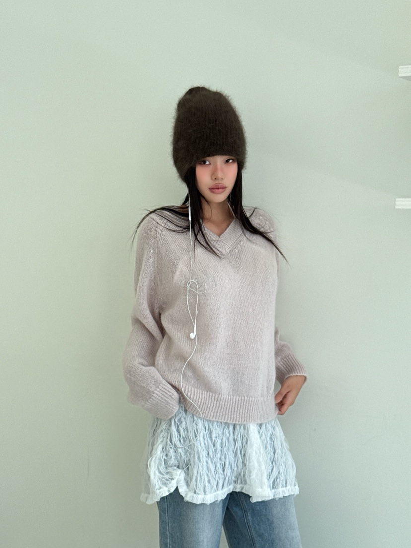 ZITTEN韓國直郵㊣女裝新品熱賣真品25秋冬職業針織衫馬海毛ZITTEN針織衫