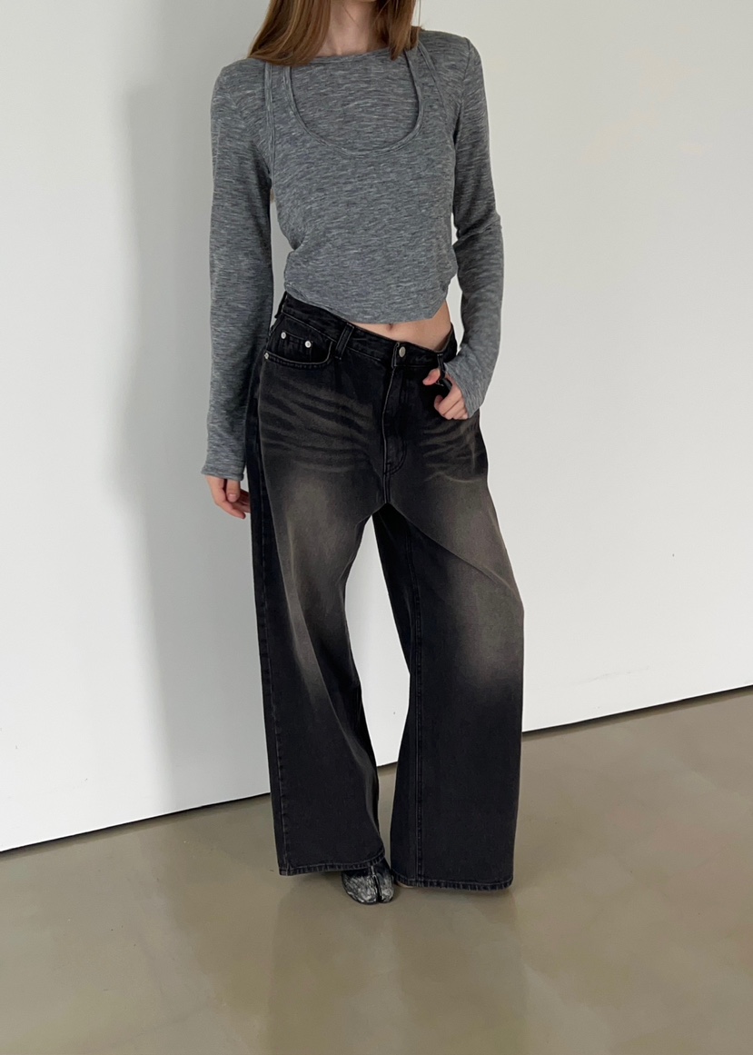 ANOTHER AVENUE韓國直郵㊣女裝新品25秋冬牛仔褲水洗牛仔布ANOTHER AVENUE牛仔褲