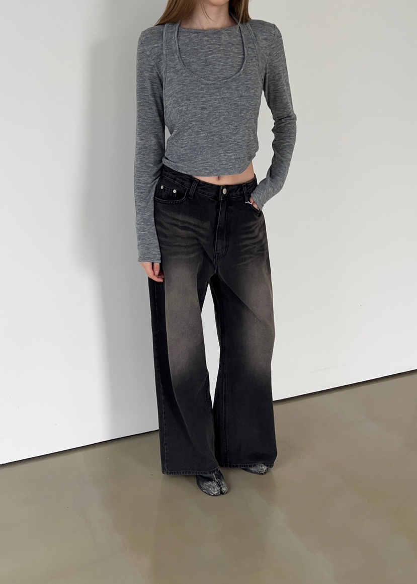 ANOTHER AVENUE韓國直郵㊣女裝新品25秋冬牛仔褲水洗牛仔布ANOTHER AVENUE牛仔褲