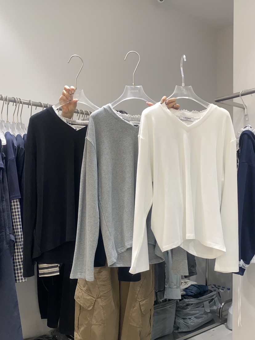 LOOKK東大門㊣實拍女裝新品真品熱賣職業時尚25秋冬長袖T恤LOOKK長袖T恤
