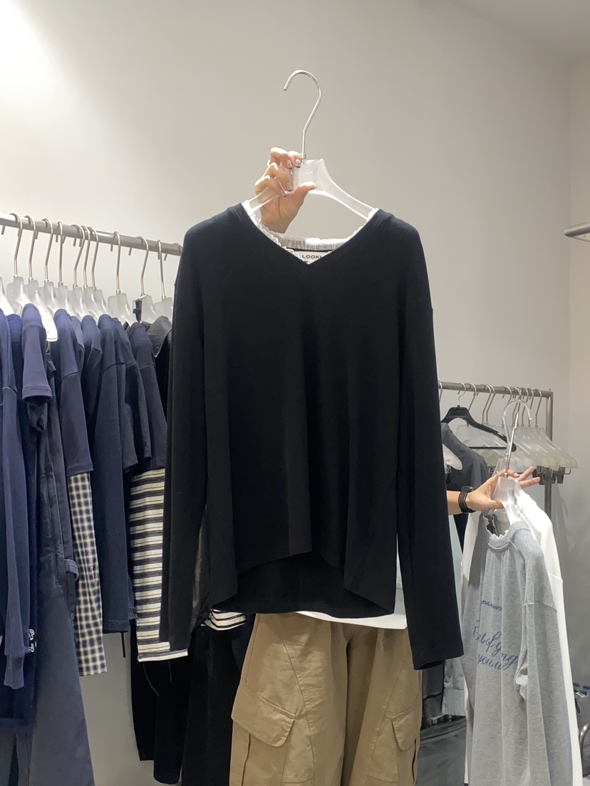 LOOKK東大門㊣實拍女裝新品真品熱賣職業時尚25秋冬長袖T恤LOOKK長袖T恤圖色2