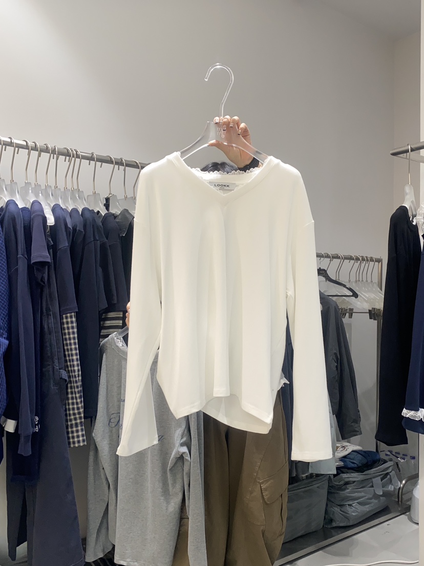 LOOKK東大門㊣實拍女裝新品真品熱賣職業時尚25秋冬長袖T恤LOOKK長袖T恤圖色3
