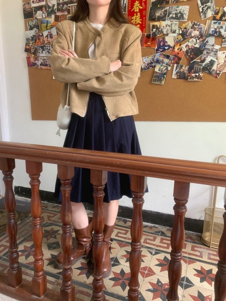 STAY HERE東大門㊣實拍女士新品人氣25秋冬熱賣推薦時尚夾克STAY HERE夾克