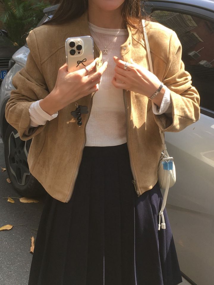 STAY HERE東大門㊣實拍女士新品人氣25秋冬熱賣推薦時尚夾克STAY HERE夾克