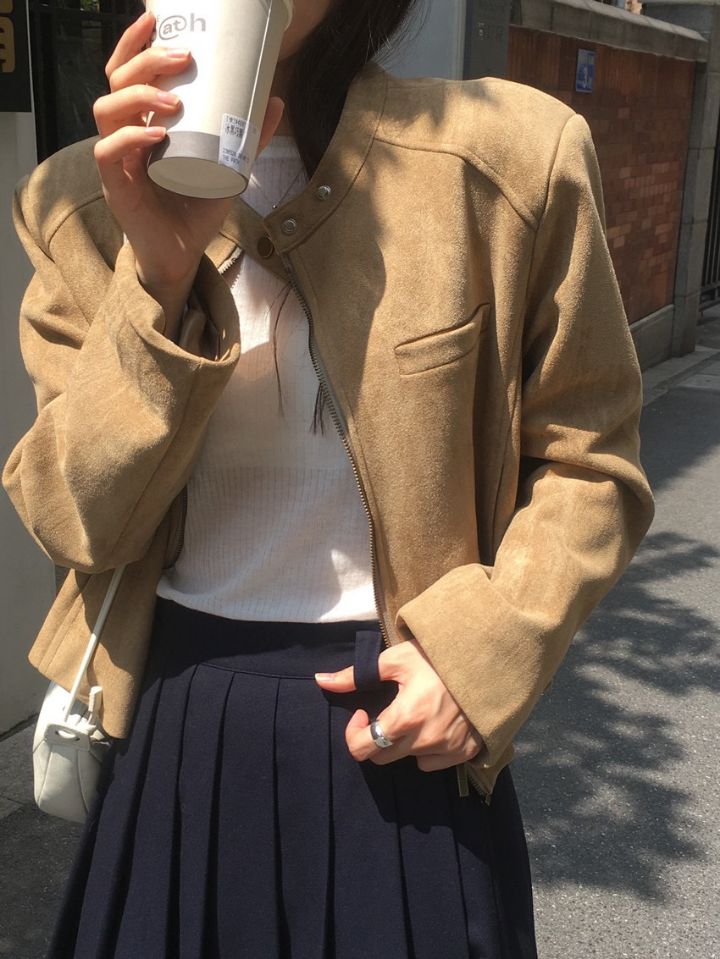 STAY HERE東大門㊣實拍女士新品人氣25秋冬熱賣推薦時尚夾克STAY HERE夾克
