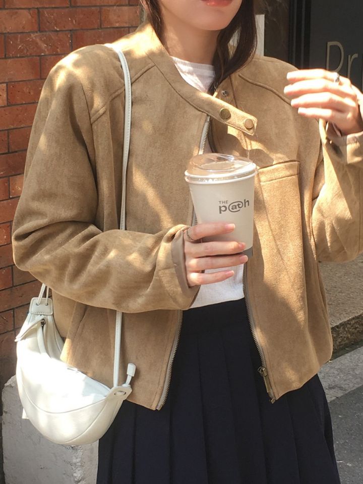 STAY HERE東大門㊣實拍女士新品人氣25秋冬熱賣推薦時尚夾克STAY HERE夾克