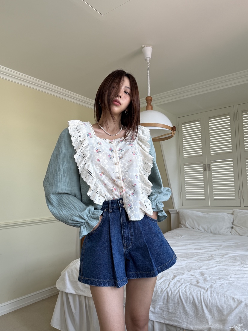 MOSMOS東大門㊣直郵女士新品時尚人氣真品25秋冬襯衫蕾絲衫MOSMOS襯衫/蕾絲衫