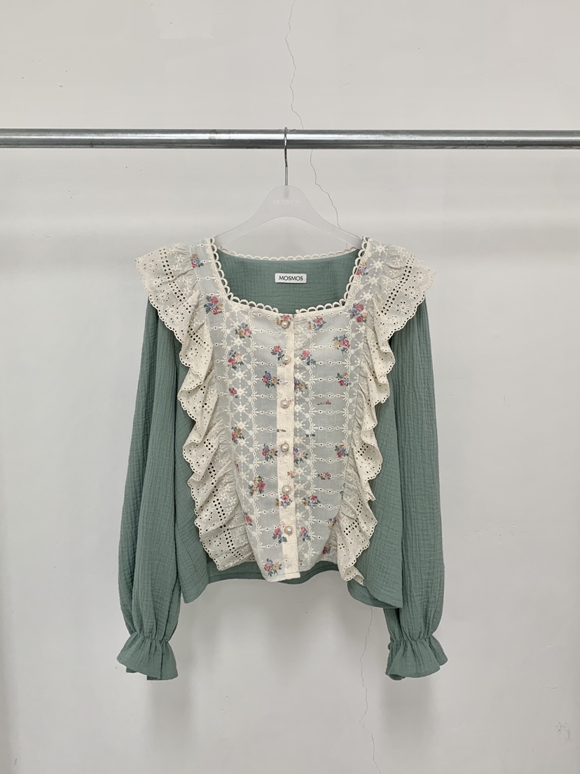 MOSMOS東大門㊣直郵女士新品時尚人氣真品25秋冬襯衫蕾絲衫MOSMOS襯衫/蕾絲衫圖色2