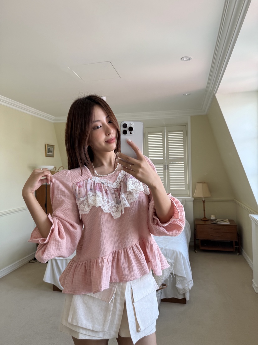 MOSMOS韓國代購㊣女士新品25秋冬真品推薦人氣職業襯衫蕾絲衫MOSMOS襯衫/蕾絲衫
