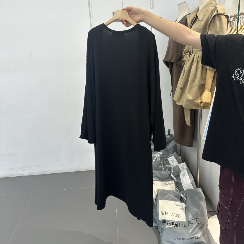HONG.U韓國代購㊣女裝新款推薦休閑真品熱賣長款風衣超長開衫HONG.U長款風衣