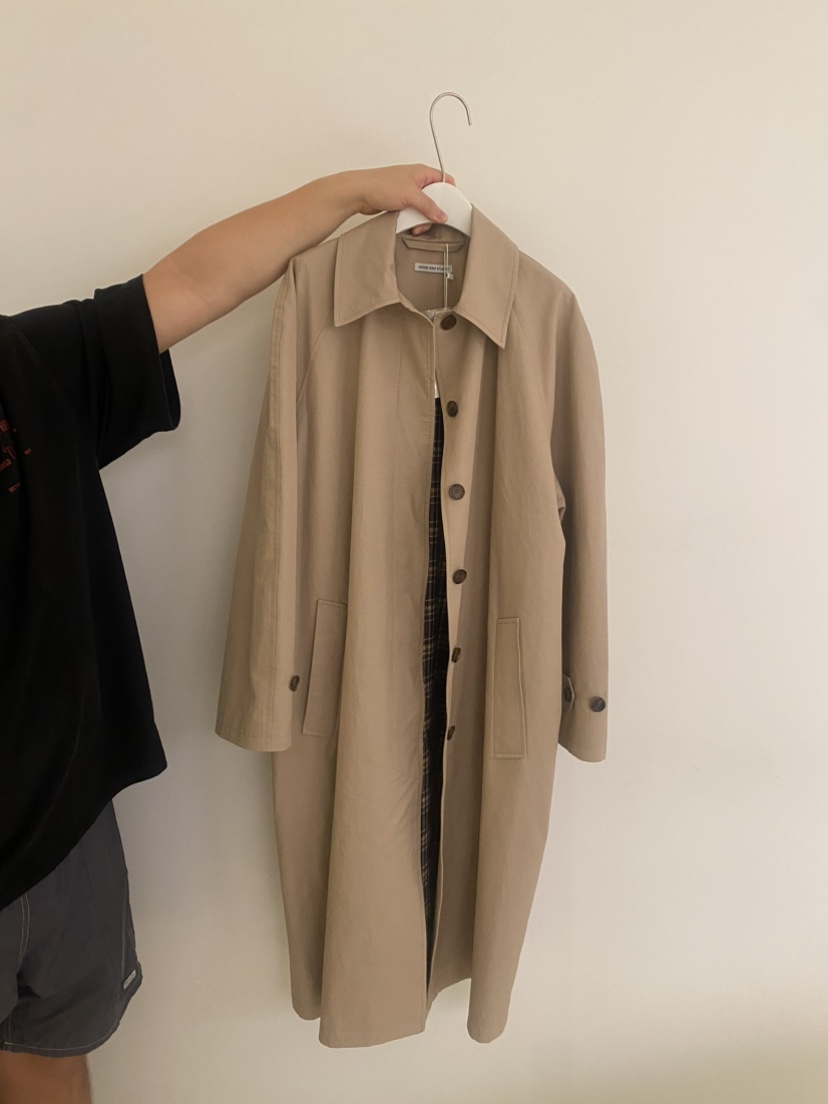 JEONG GAM STUDIOS韓國直郵㊣女士新品休閑職業長款風衣格紋JEONG GAM長款風衣圖色1