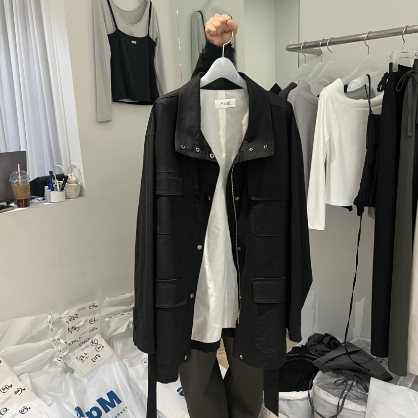 AUBE韓國直郵㊣女士新款25秋冬推薦真品職業人氣夾克含腰帶AUBE夾克圖色2
