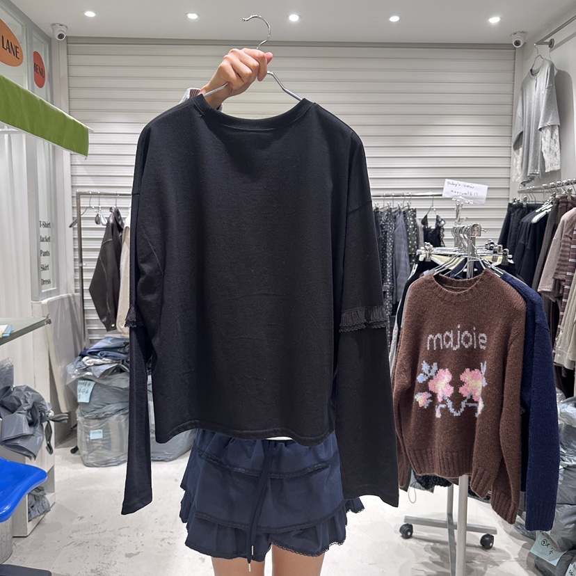 BRICKLANE韓國代購㊣女士新品人氣25秋冬推薦長袖T恤假兩件BRICKLANE長袖T恤