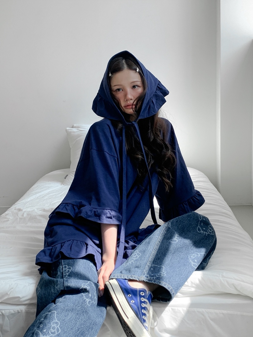 JKICHI韓國代購㊣女士新品25秋冬熱賣人氣職業T恤荷葉邊腰帶JKICHIT恤