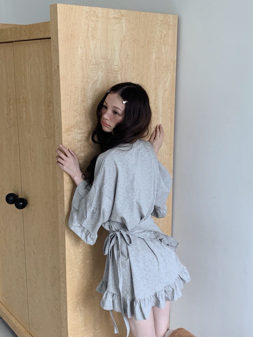 JKICHI韓國代購㊣女士新品25秋冬熱賣人氣職業T恤荷葉邊腰帶JKICHIT恤
