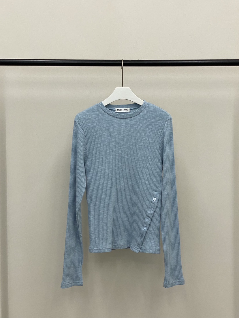 MUCH MORE東大門㊣直郵女士新品真品時尚推薦長袖T恤開衩紐扣MUCH MORE長袖T恤圖色4