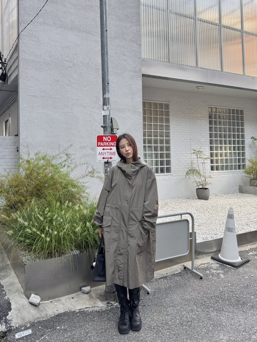 THE ABLE東大門㊣直郵女裝新品職業人氣休閑長款風衣連帽衫THE ABLE/TA長款風衣