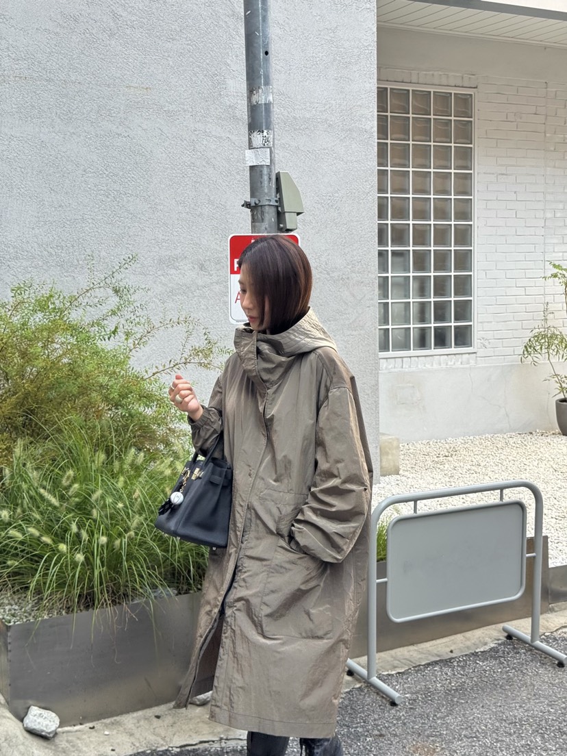 THE ABLE東大門㊣直郵女裝新品職業人氣休閑長款風衣連帽衫THE ABLE/TA長款風衣