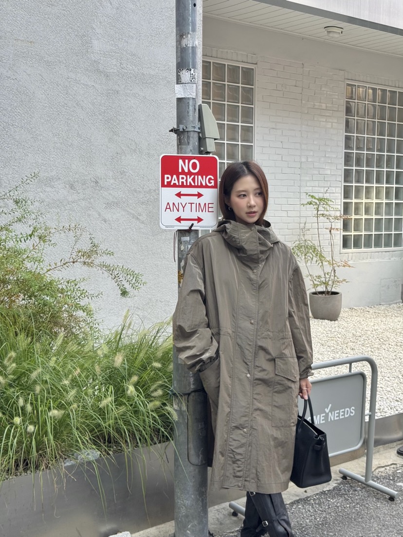 THE ABLE東大門㊣直郵女裝新品職業人氣休閑長款風衣連帽衫THE ABLE/TA長款風衣
