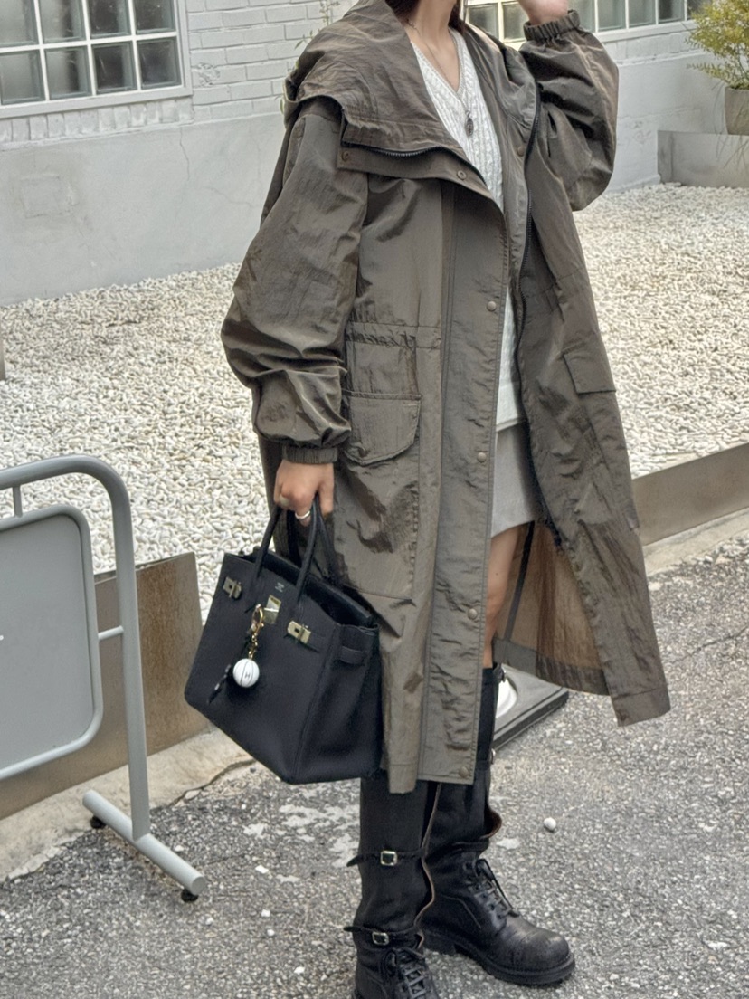 THE ABLE東大門㊣直郵女裝新品職業人氣休閑長款風衣連帽衫THE ABLE/TA長款風衣