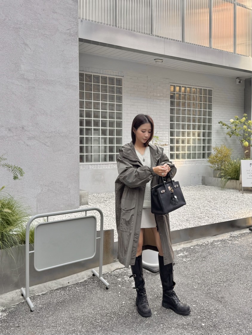 THE ABLE東大門㊣直郵女裝新品職業人氣休閑長款風衣連帽衫THE ABLE/TA長款風衣