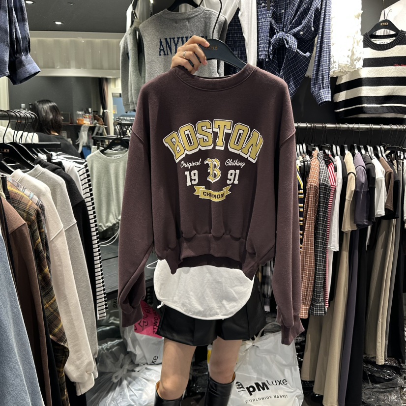 LONE STAR韓國直郵㊣女裝新款熱賣25秋冬休閑真品職業衛衣LONE STAR衛衣圖色2