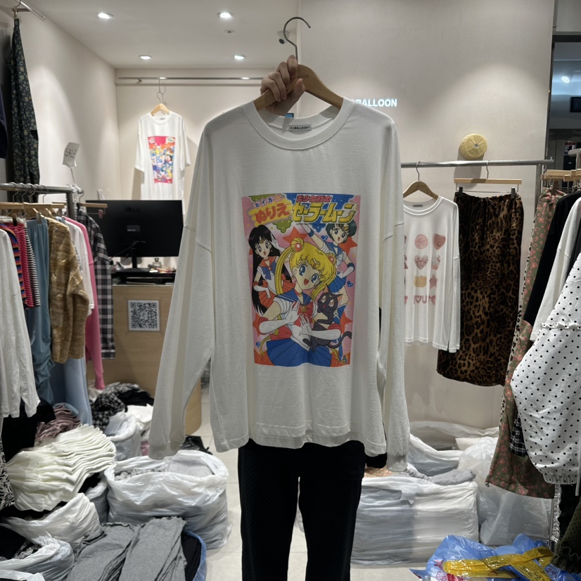 J.BALLOON韓國代購㊣女裝新款時尚人氣真品休閑推薦長袖T恤J.BALLOON長袖T恤圖色1