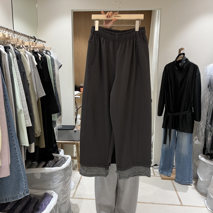 HOWFF韓國直郵㊣女裝新品25秋冬休閑熱賣職業人氣休閑褲格紋HOWFF休閑褲